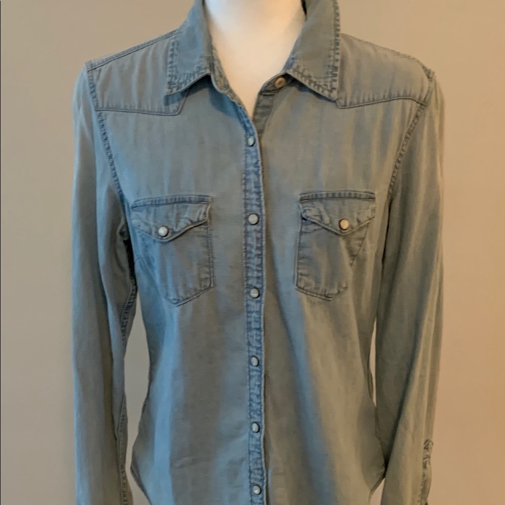 GAP Denim Snap Button Up